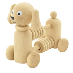 Wooden Dog With Counting Beads - Rowan