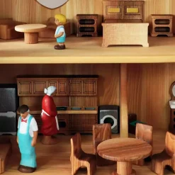 Wooden Dollhouse Furniture - 19 Piece 'Rose' Set