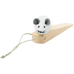 Wooden Door Stopper Mouse - White