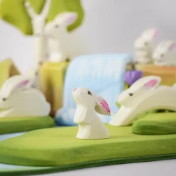 Wooden Easter Rabbit Baby - Curious