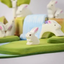 Wooden Easter Rabbit Baby - Sitting