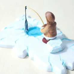 Wooden Eskimo Fishing Set