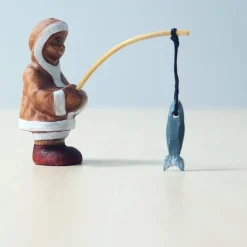 Wooden Eskimo Fishing Set