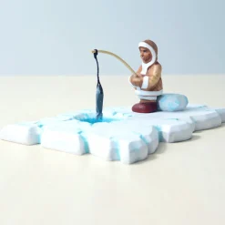 Wooden Eskimo Fishing Set