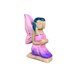Wooden Fairy Kneeling - Pink