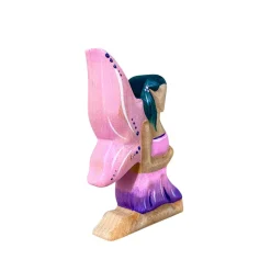 Wooden Fairy Kneeling - Pink