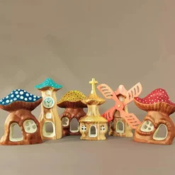 Wooden Fairytale Dollhouse - Red Mushroom