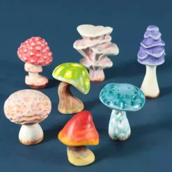 Wooden Fairytale Mushroom - Green
