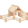 Wooden Farm Shelter with Fencing - Medium Set