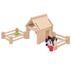Wooden Farm Shelter with Fencing - Medium Set