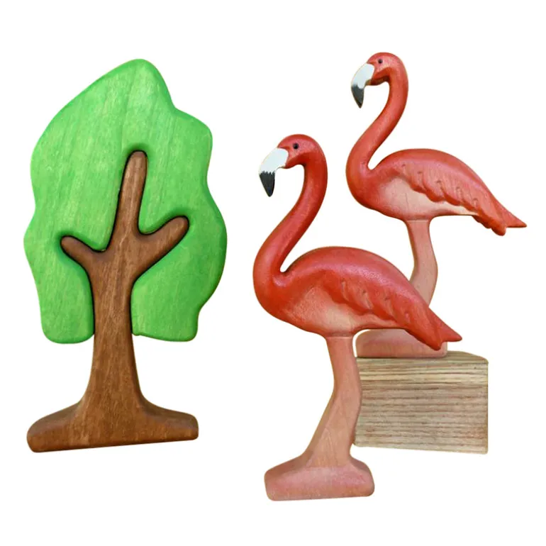 Wooden Flamingo