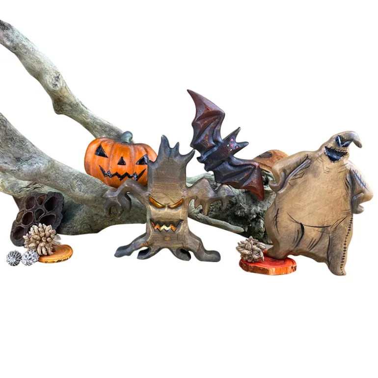 Wooden Halloween Pumpkin