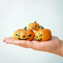 Wooden Halloween Pumpkins - Set of 3