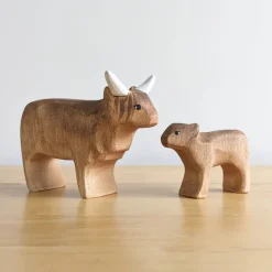 Wooden Highland Cow Calf
