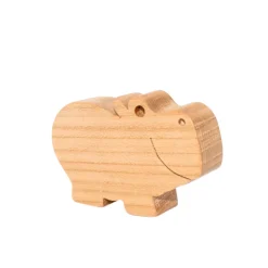 Wooden Hippo Figure