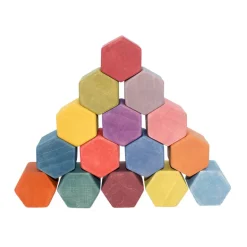 Wooden Honeycomb Blocks - Coloured