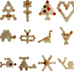 Wooden Honeycomb Blocks - Coloured