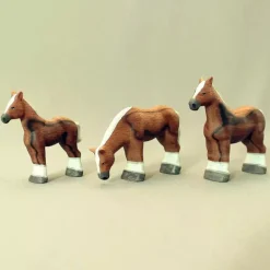 Wooden Horse Family - Set Of 3