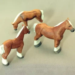 Wooden Horse Family - Set Of 3