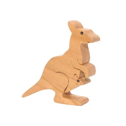 Wooden Kangaroo Figure