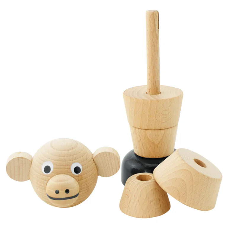 Wooden Monkey Stacking Puzzle - Marlon