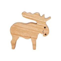Wooden Moose Figure