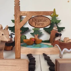 Wooden Organic Farm Sign