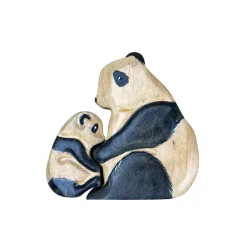 Wooden Panda Mum & Cub