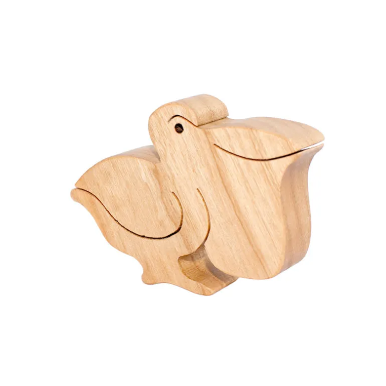 Wooden Pelican Figure