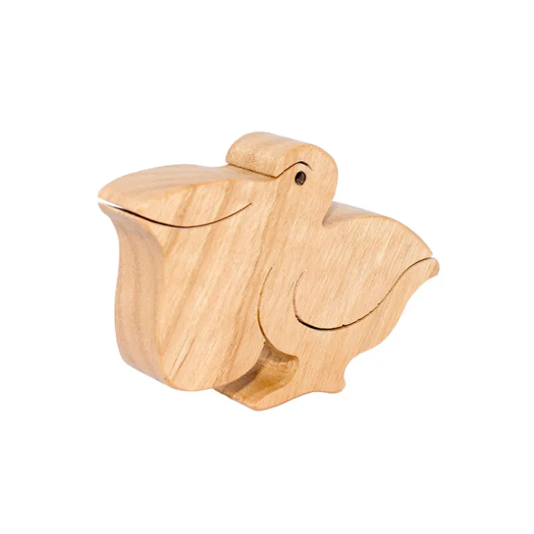 Wooden Pelican Figure