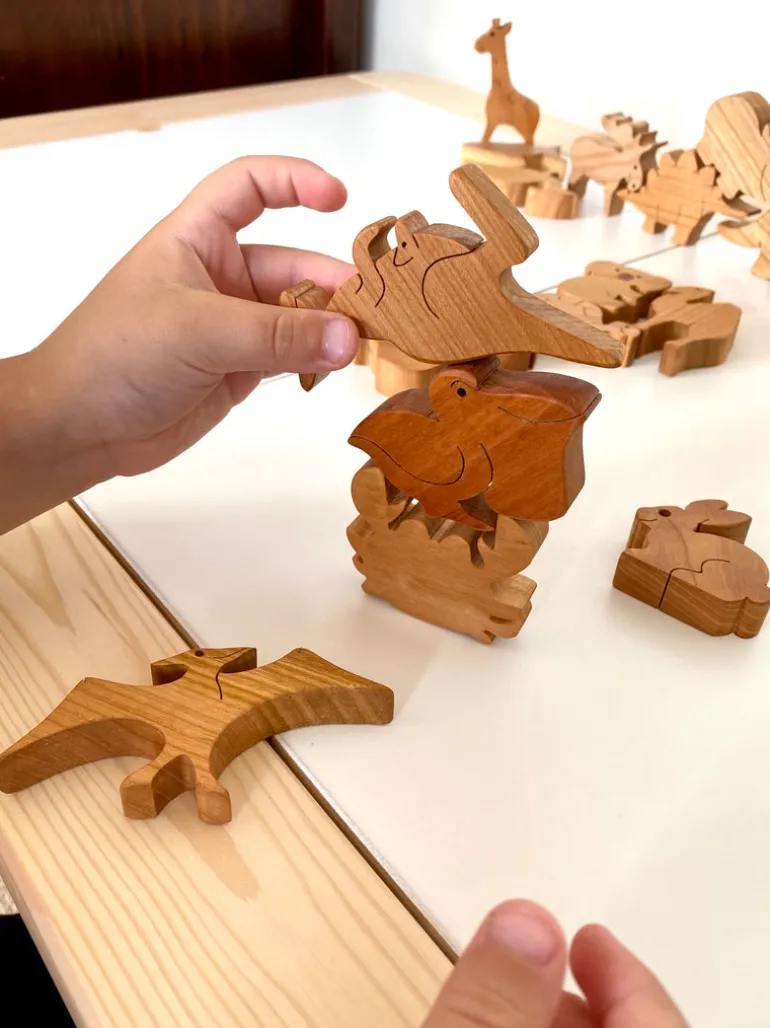 Wooden Pelican Figure