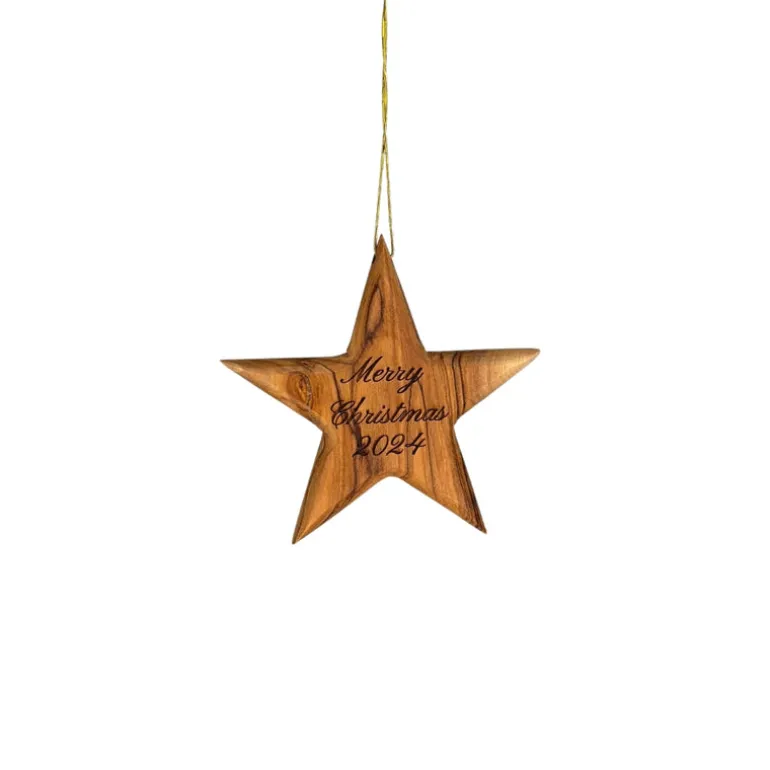 Wooden Personalised Christmas Ornament - Star