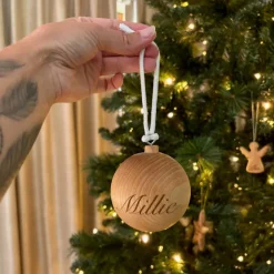 Wooden Personalised Christmas Ornament - Ball
