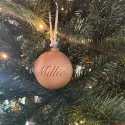 Wooden Personalised Christmas Ornament - Ball