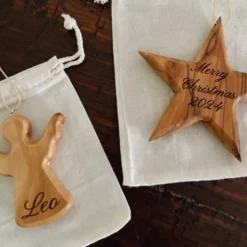 Wooden Personalised Christmas Ornament - Angel