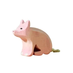 Wooden Piglet - Sitting