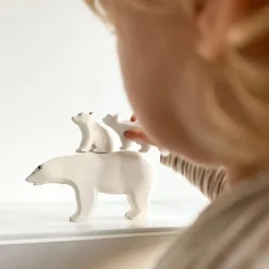 Wooden Polar Bear Set - Mum & Two Cubs