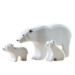 Wooden Polar Bear Set - Mum & Two Cubs