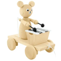 Wooden Pull Along Bear With Xylophone - Baxter