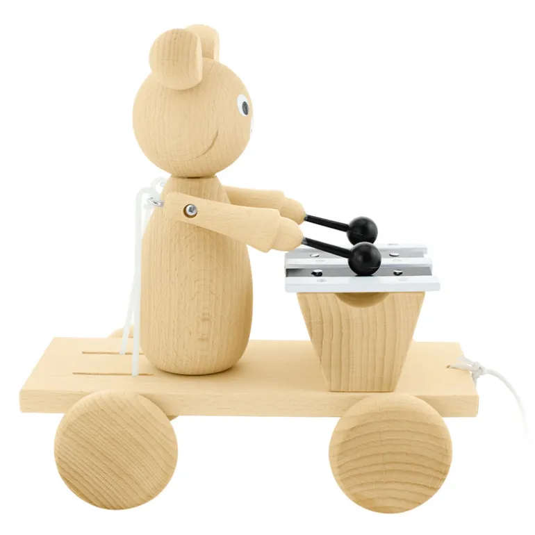 Wooden Pull Along Bear With Xylophone - Baxter