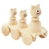 Wooden Pull Along Cat Family