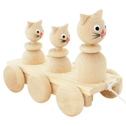 Wooden Pull Along Cat Family