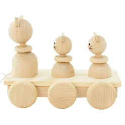 Wooden Pull Along Cat Family