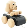 Wooden Pull Along Dog In Car - Jude