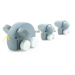Wooden Pull Along Elephant Family