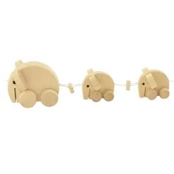 Wooden Pull Along Elephant Family