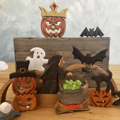 Wooden Pumpkin With Hat