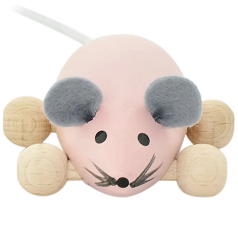 Wooden Push Along Mouse - Daphne