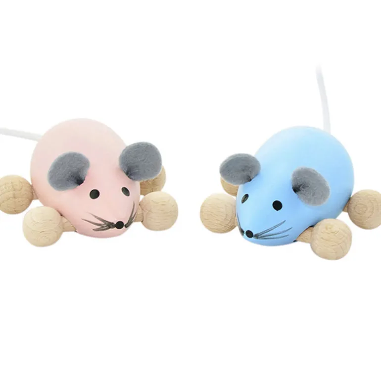 Wooden Push Along Mouse - Daphne