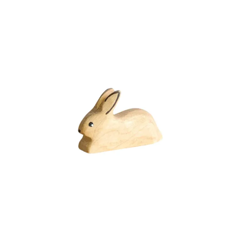 Wooden Rabbit - Laying